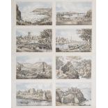 A BLOCK OF EIGHT 19TH CENTURY COLOUR PRINTED LITHOGRAPHS, of Irish views within line borders (no