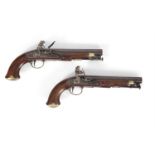 A FINE PAIR OF IRISH GEORGE III FLINTLOCK CALVARY PISTOLS by Rigby of Dublin. Fully stocked with