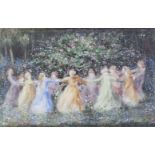 George Russell AE (1867-1935)Spring RiteGouache, 26.5 x 41.5cm (10½ x 16¼)With monogramProvenance: