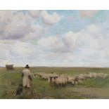 Walter Frederick Osborne RHA ROI (1859-1903)Counting the Flock (c.1885/86)Oil on board, 33 x 40cm (