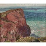 Robert James Enraght Moony HSBA (1879-1946)Trevellas RocksOil on canvas, 36 x 42cm (14 x 16½)