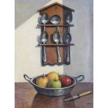 Hilda van Stockum HRHA (1908-2006)Dutch Spoon RackOil on board, 70 x 50cm (27½ x 19¾)Signed with