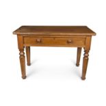 ***ADDITIONAL LOT***A VICTORIAN MAHOGANY RECTANGULAR OCCASIONAL TABLE, the plain top with rounded