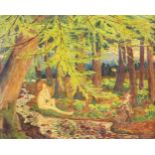 Robert James Enraght Moony (1879-1946)'The Enchanted Wood’ - A reclining male nude, the shepherd