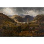 Bartholomew Colles Watkins RHA (1833-1891)A Panoramic View of Glendalough, Co. WicklowOil on canvas,