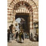 Aloysius O'Kelly (1853-1936)The Gate of Bab ZuwaylaOil on canvasSigned and inscribed 'Cairo'From