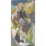 Elizabeth Rivers RHA (1903-1964)The Goat HerderOil on board, 30 x 16cm (11¾ x 6¼'')