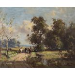 Frank McKelvey RHA RUA (1895-1974)By-Road, Co. AntrimOil on canvas, 45 x 55cm (17¾ x 21¾'')Signed