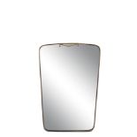 MIRROR A 1960s Italian brass framed mirror. 65 x 45cm