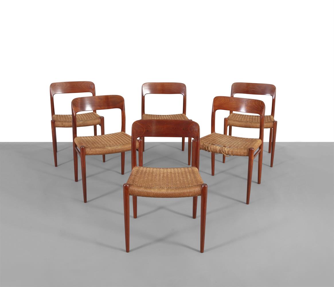 NIELS OTTO MØLLER (1920 - 1982) A set of six model 75 teak dining