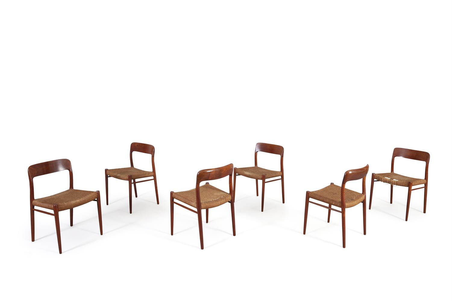 NIELS OTTO MØLLER (1920 - 1982) A set of six model 75 teak dining - Image 2 of 4