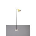 FLOOR LAMP A 1950s Italian floor lamp, with a yellow enamel shade.139cm (h)