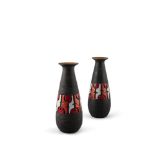 VASES A pair of 1960s ceramic vases, Italy. 29cm (h)