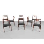 NIELS OTTO MØLLER (1920 - 1982) A set of eight model 79 rosewood dining chairs