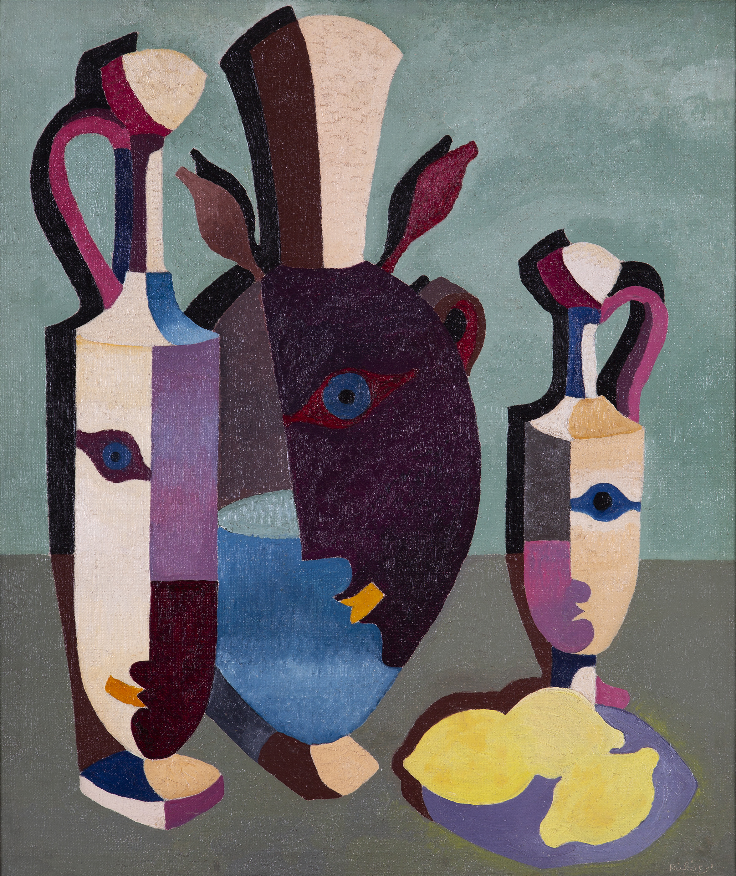 Basil Ivan Rákóczi (1908-1979)Three VasesOil on canvas, 63.5 x 52.5cm (25 x 20¾'')