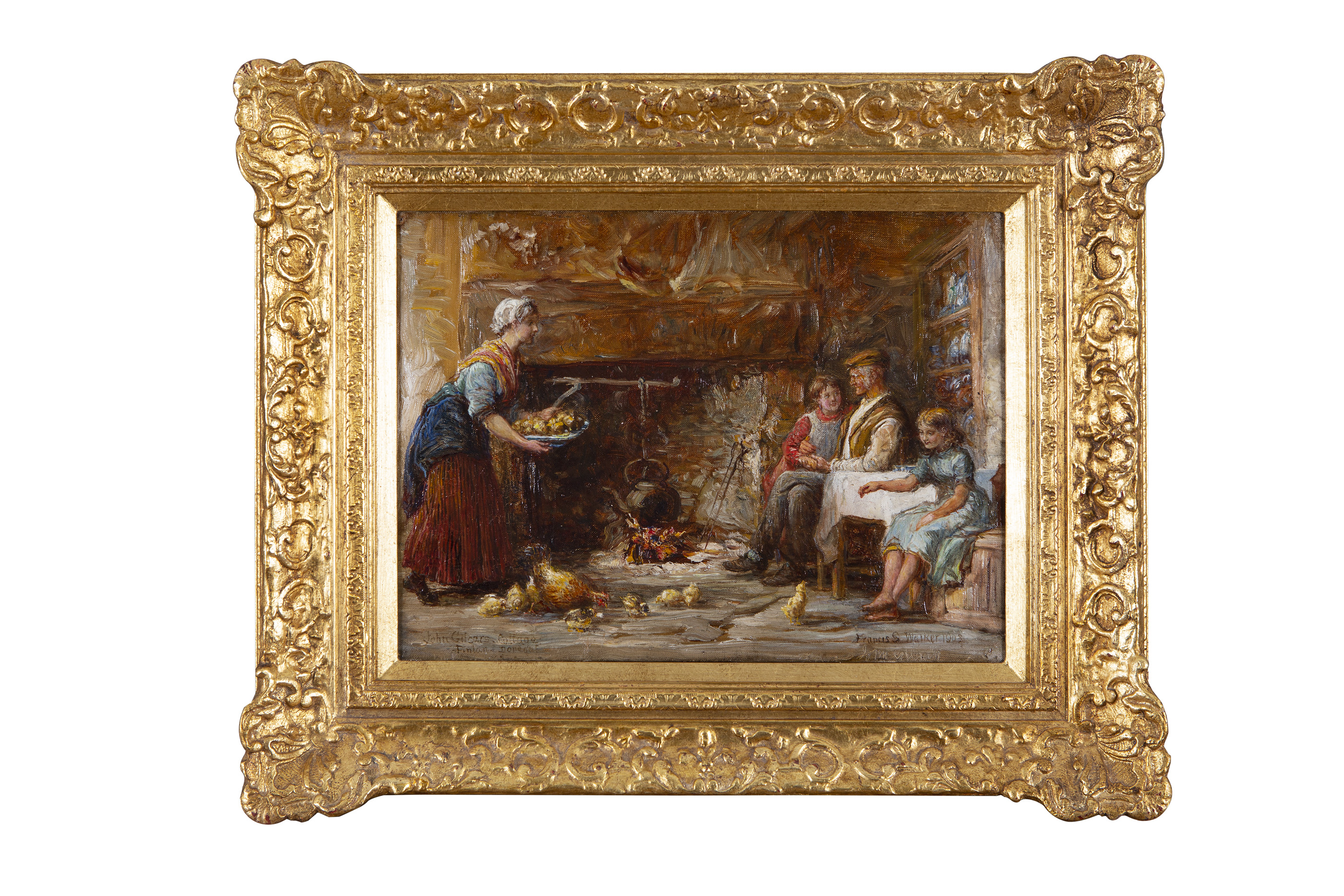 Francis S. Walker RHA RE (1848-1916)A Happy HomeOil on canvas, 28 x 38cm (11 x 15'')Signed, dated - Image 2 of 4