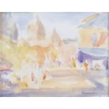 Gladys MacCabe HRUA ROI FRSA (1918-2018)La Place du Tertre, Montmartre, ParisWatercolour, 23 x