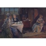 Charles MacIver Grierson RI (1864-1934)Tea PartyWatercolour, 56 x 65cm (22 x 25½)Signed