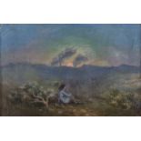 George Russell AE (1867-1935)Figure in a LandscapeOil on canvas, 51 x 76cm (20 x 30'')