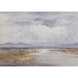 William Percy French (1854-1920)A West of Ireland Bog with Distant Mountains Watercolour, 15 x