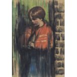 William Conor RHA RUA ROI (1881-1968)The Red ShawlCharcoal and pastel on paper, 42 x 28cm (16½ x