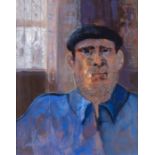 George Campbell RHA (1917-1979)Long Distance Truck Driver in Cafe, ZamoraOil on board, 50 x 40cm (