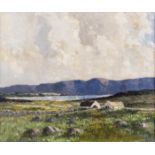 William Jackson RUA (20th Century)Farm Cottages in a Coastal LandscapeOil on canvas, 51 x 61cm (20 x