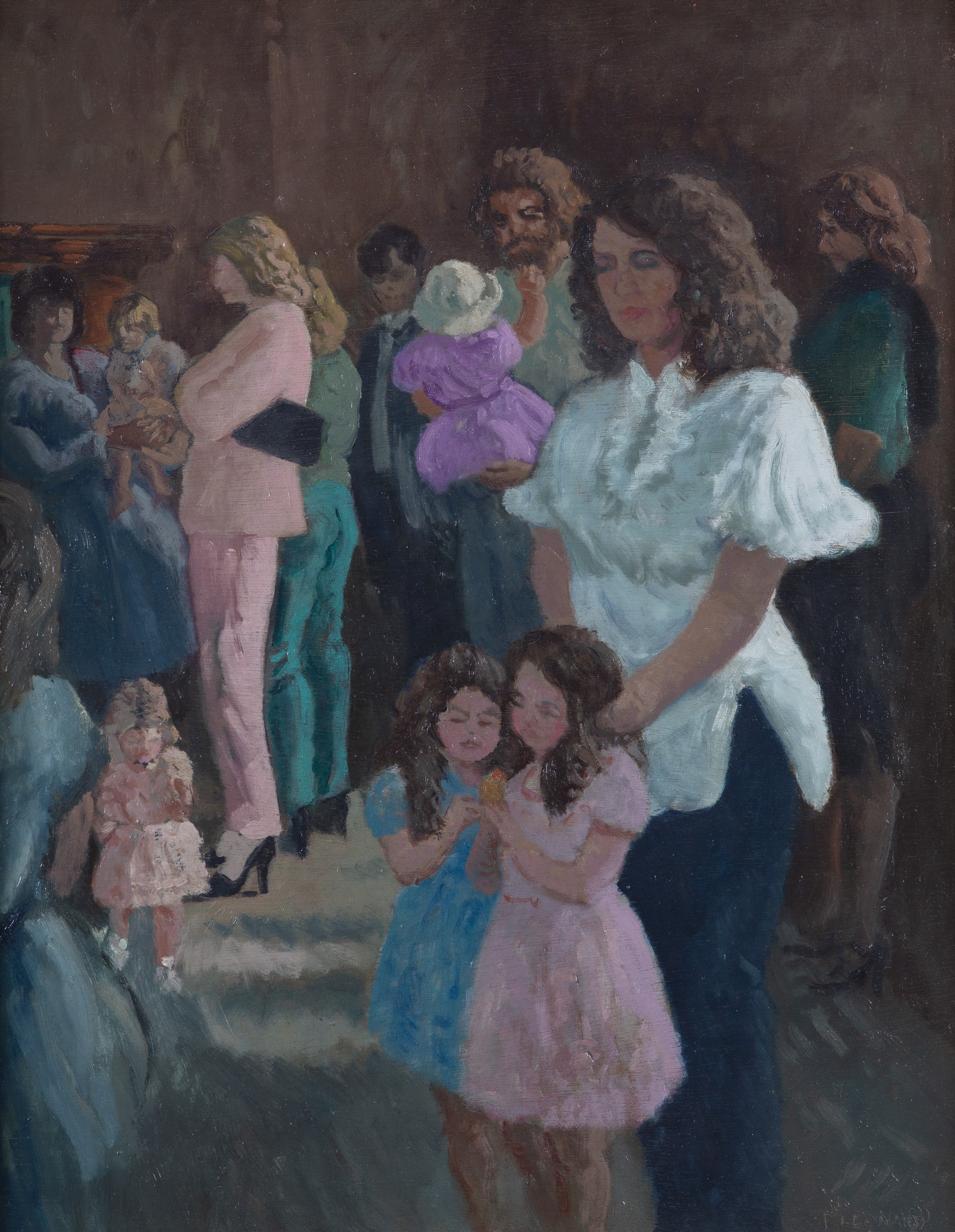 Patrick Leonard HRHA (1918-2005)Crowded Church, SkerriesOil on board, 72 x 57cm (28¼ x 22½'')