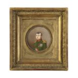 19TH CENTURY SCHOOLA Miniature Portrait of NapoleonTondo, oil on porcelain, 8.5cm diameterIn a