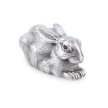 A RUSSIAN SILVER MODEL OF A RABBIT, Moscow c.1890, mark of Julius Alexandrovitch Rappoport, modelled