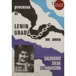 [AFFICHE EN FAVEUR DES JUIFS D’URSS] Processo di Leningrad Affiche en Italien. Plis, timbre