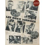 [AFFICHE DE CINEMA] Les deux mondes Imprimerie Georges Lang, Paris, s.d., circa 1930. Affiche