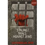 [AFFICHE EN FAVEUR DES JUIFS D’URSS] Stalinist trials against jews Leningrad 1970 Affiche