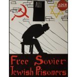 [AFFICHE EN FAVEUR DES JUIFS D’URSS] Free soviet jewish prisoners Affiche en anglais, s.l.n.d.