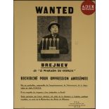 [AFFICHE EN FAVEUR DES JUIFS D’URSS] Wanted Brejnev F.E.J. : Front des Étudiants Juifs. Paris, s.