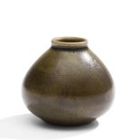 Henri SIMMEN (1880-1963) Précieux vase piriforme miniature. Épreuve en grès à la couverte peau de