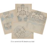 EMILIO TERRY (1890-1969) Carnet de 46 projets - études - esquisses de façade et plans de niveau (