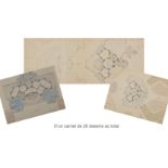 EMILIO TERRY (1890-1969) Carnet de 26 projets - études - esquisses de façade et plans de niveau (