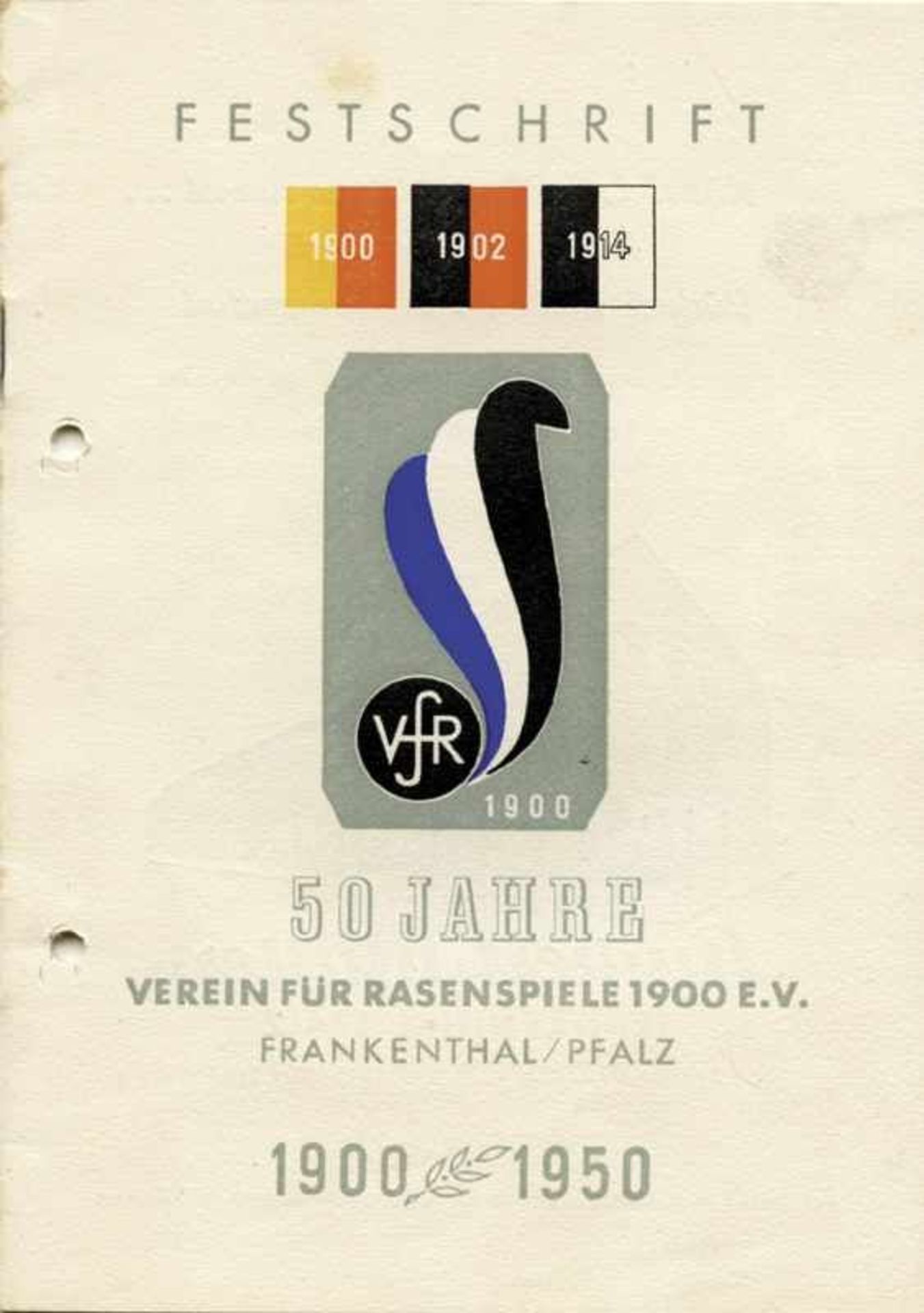 German Football Book VfR Frankenthal 1950 - Frankenthal - VfR - 50 Jahre Verein für Rasenspiele 1900