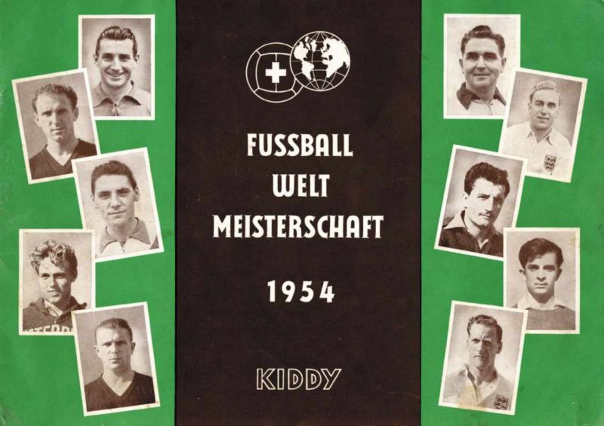 World Cup 1954. Rare German Sticker Album. - with 127 from 128 b/ w photo-stickers on 32 pages