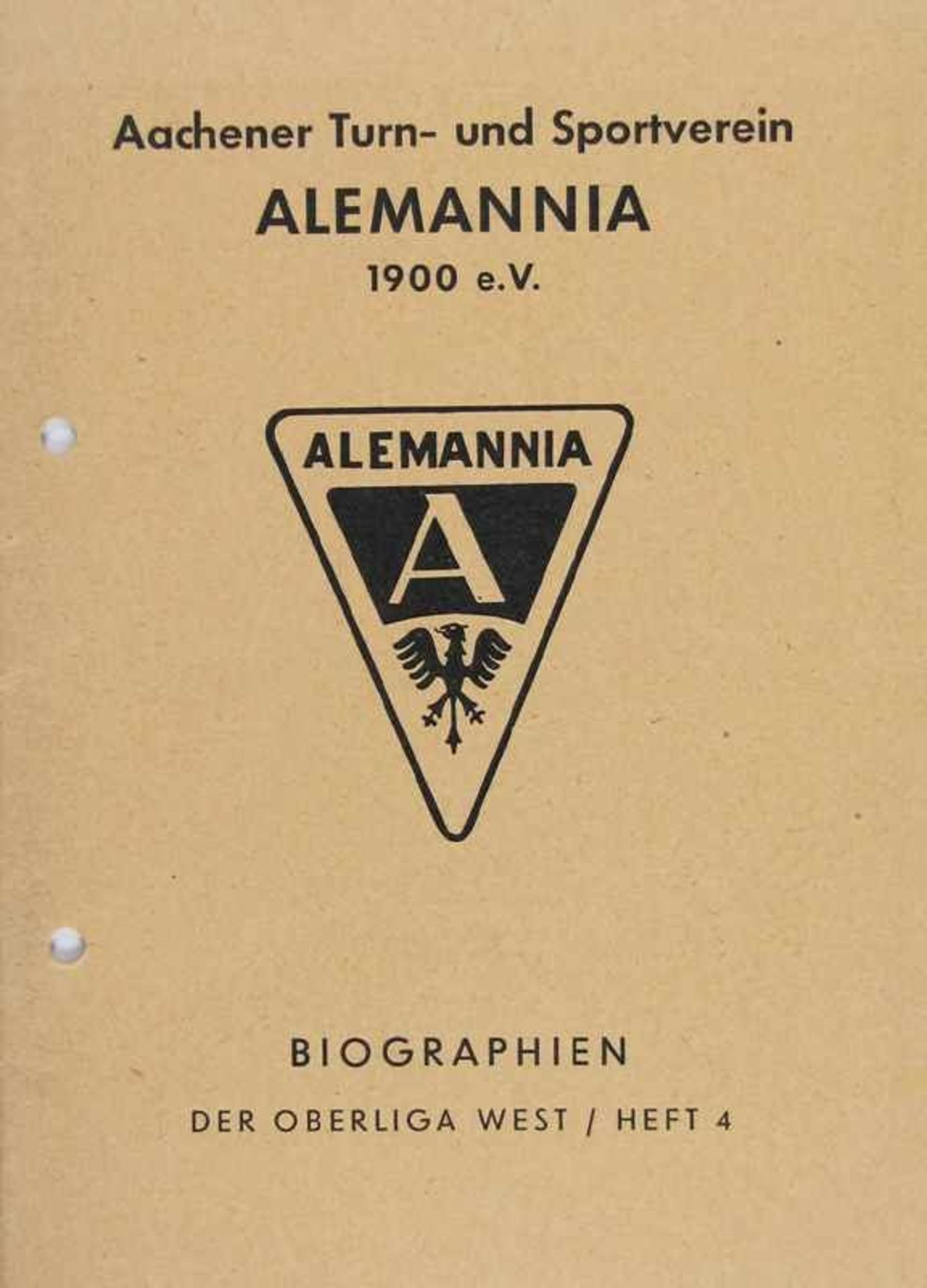 German Football book Alemannia Aachen 1950 - Aachen,Alemannia - Aachener Turn- und Sportverein