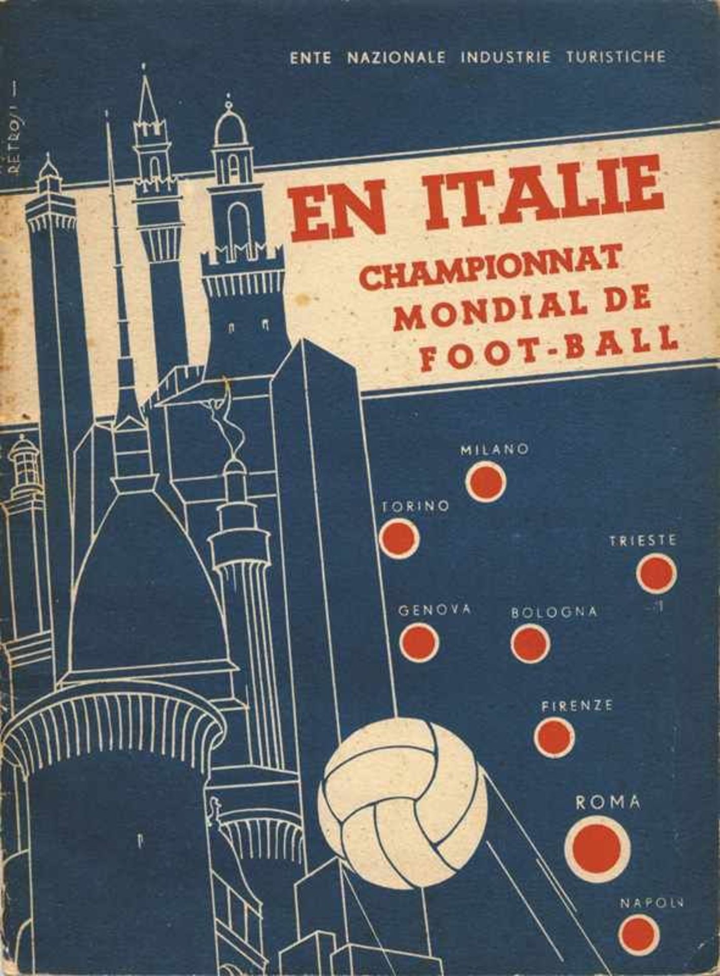 World Cup 1934. Rare Preview - Official preliminary report for the Football World Cup in Italy 1934,