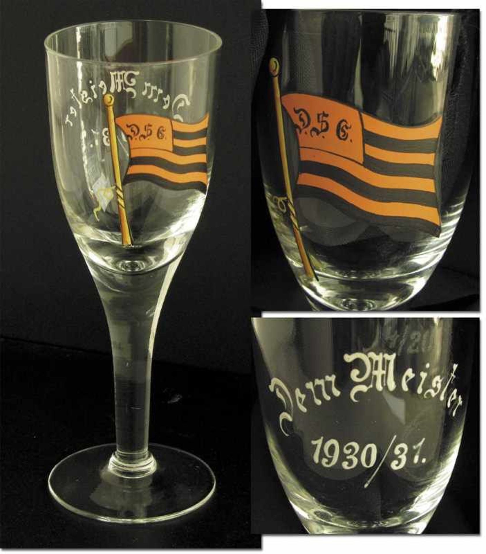 Dresdner SC Football ChampionsGlascup from 1931 - Large glass cup inscribed "Dem Meister 1930/31" (