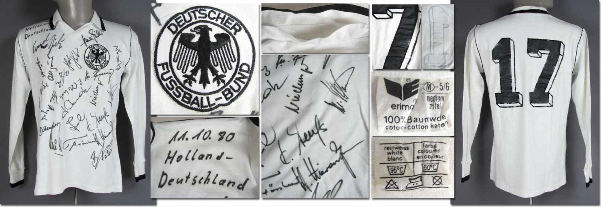 match worn football shirt Germany 1980 - Original match worn shirt Germany with number 11. Worn in a