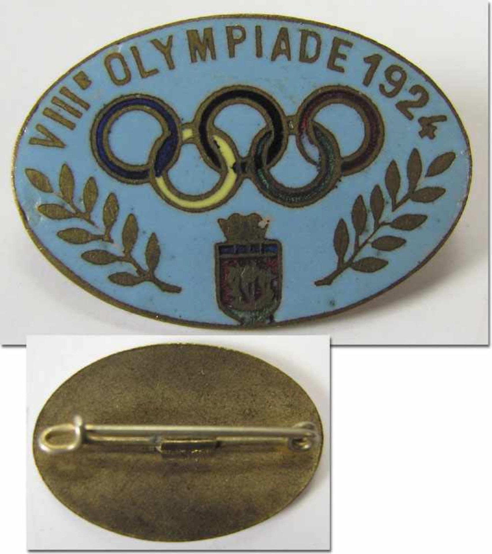 Olympic Games Paris 1924. Extremley rare Pin - "VIII Olympiade 1924". With olympic rings and