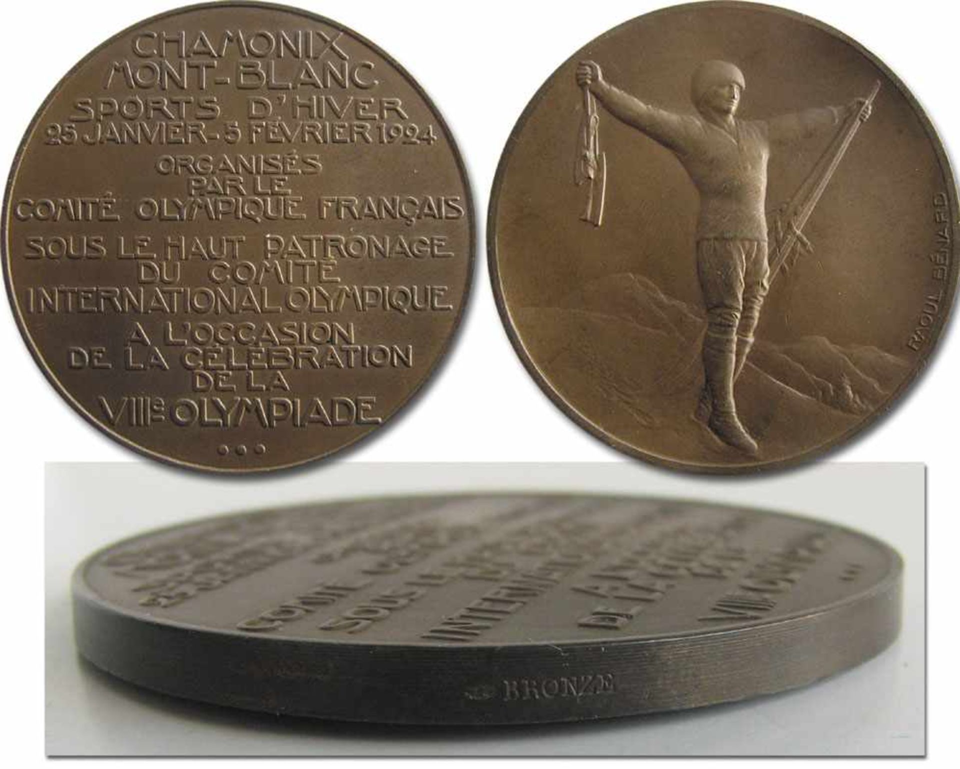 Olympic Games 1924. Participation medal Chamonix - Olympic Games 1924. Participation medal