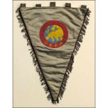 Football Silk Pennant UEFA 1960 - Extremely old pennant with mounted embroidered UEFA emblem. Silk