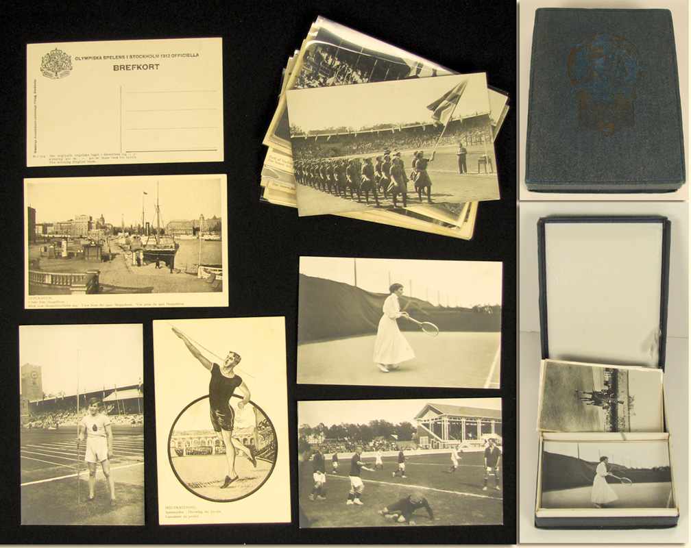 Olympic Games 1912 Collection of 19 Postcards+Box - differnt b/w postcards from the games in