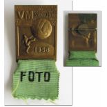 World Cup 1958. Participation badge "Foto" - Bronze with green ribbon and black letters „foto“.
