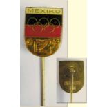 German Team Pin: Olympic Games Mexico 1968. - Official team pin in Germany for the Olympic Games